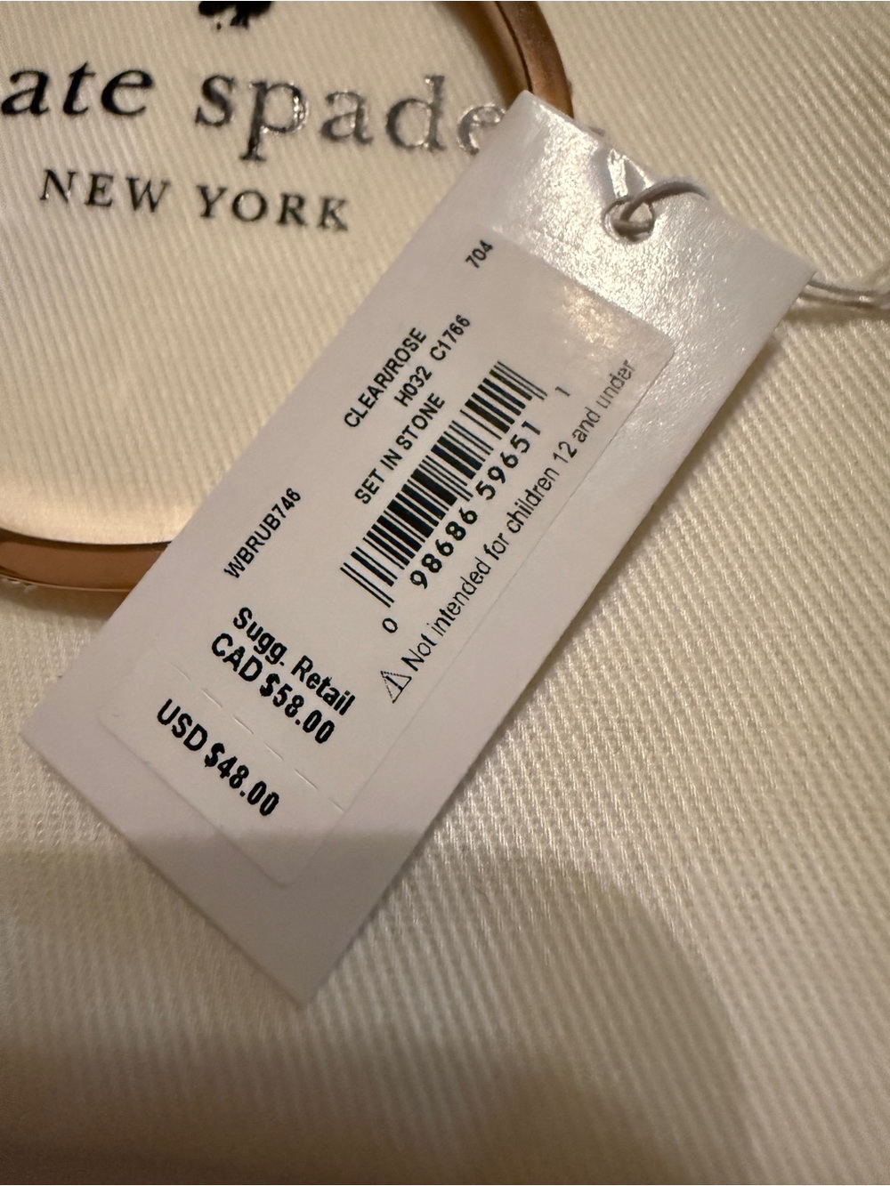 Kate Spade “Set In Stone” Hinged Bangle Bracelet Rose Gold NWT - Picture 2 of 8
